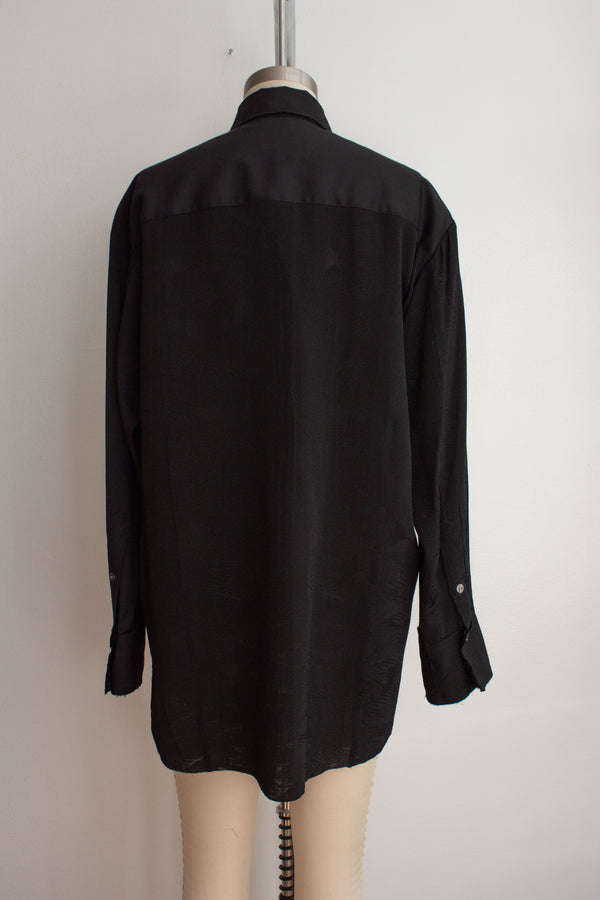 N° 225  paneled pinstripe haori shirt -  S