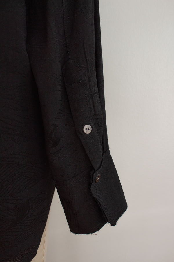 N° 225  paneled pinstripe haori shirt -  S