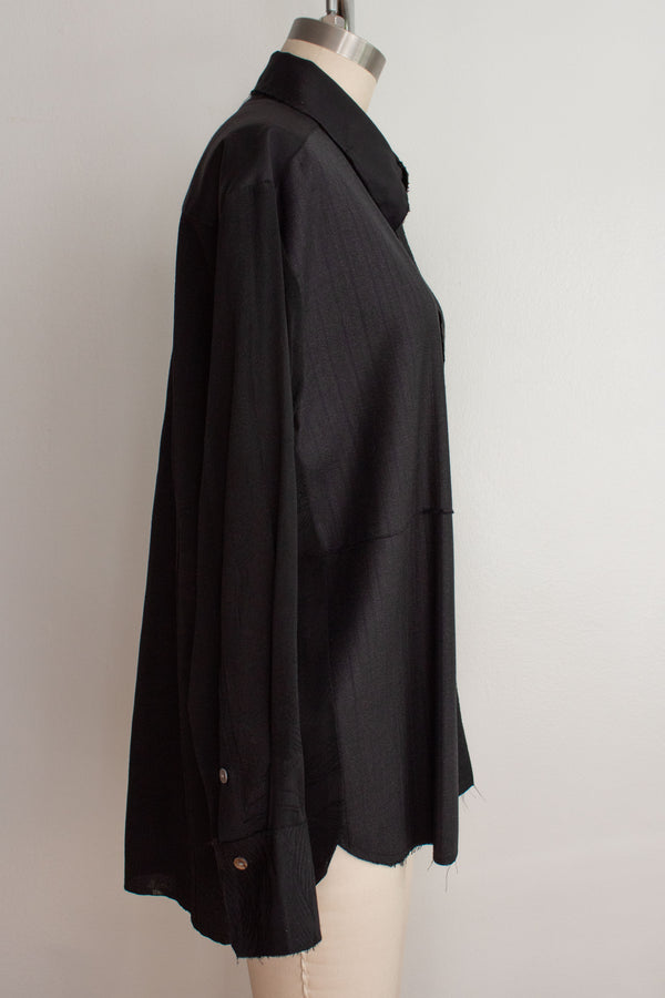 N° 225  paneled pinstripe haori shirt -  S