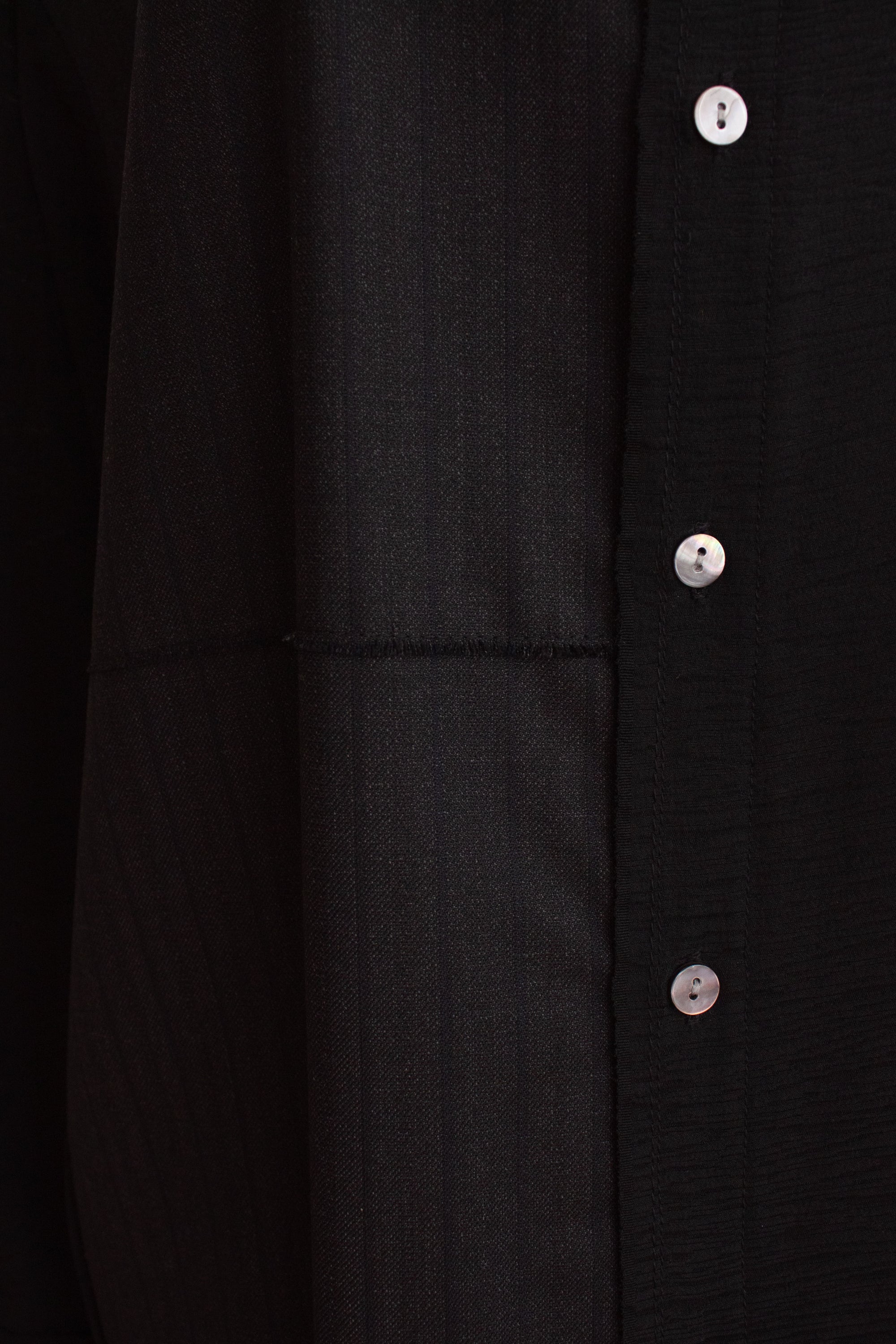 N° 225  paneled pinstripe haori shirt -  S