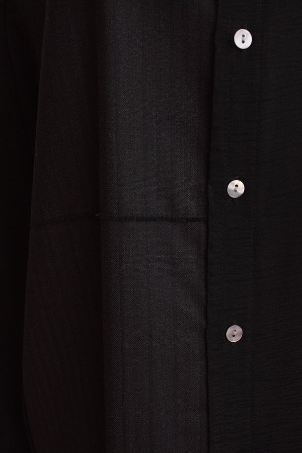 N° 225  paneled pinstripe haori shirt -  S