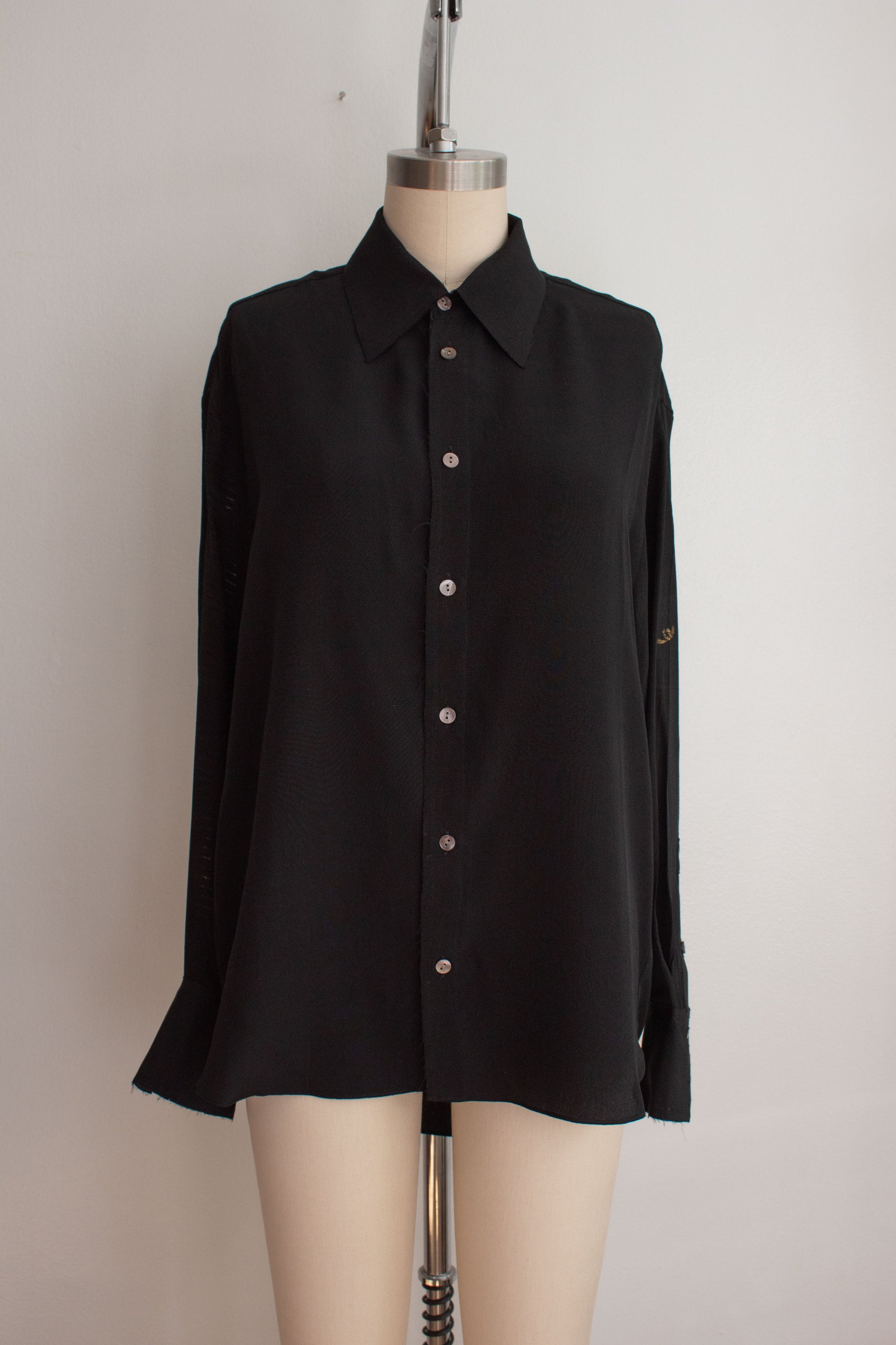 N° 225  paneled pinstripe haori shirt -  S