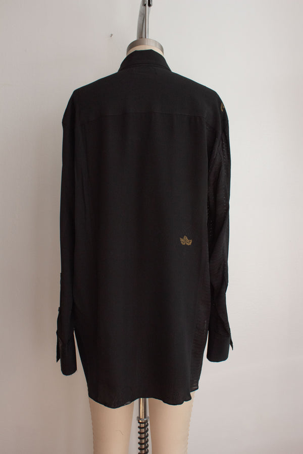 N° 225  paneled pinstripe haori shirt -  S