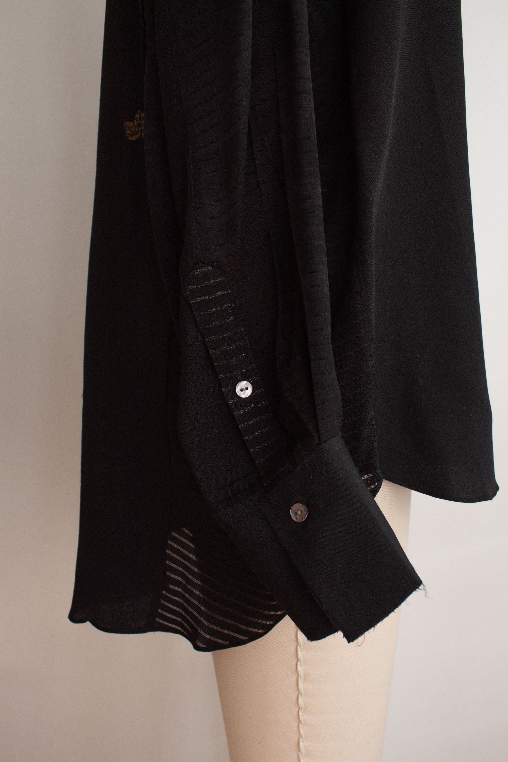 N° 225  paneled pinstripe haori shirt -  S