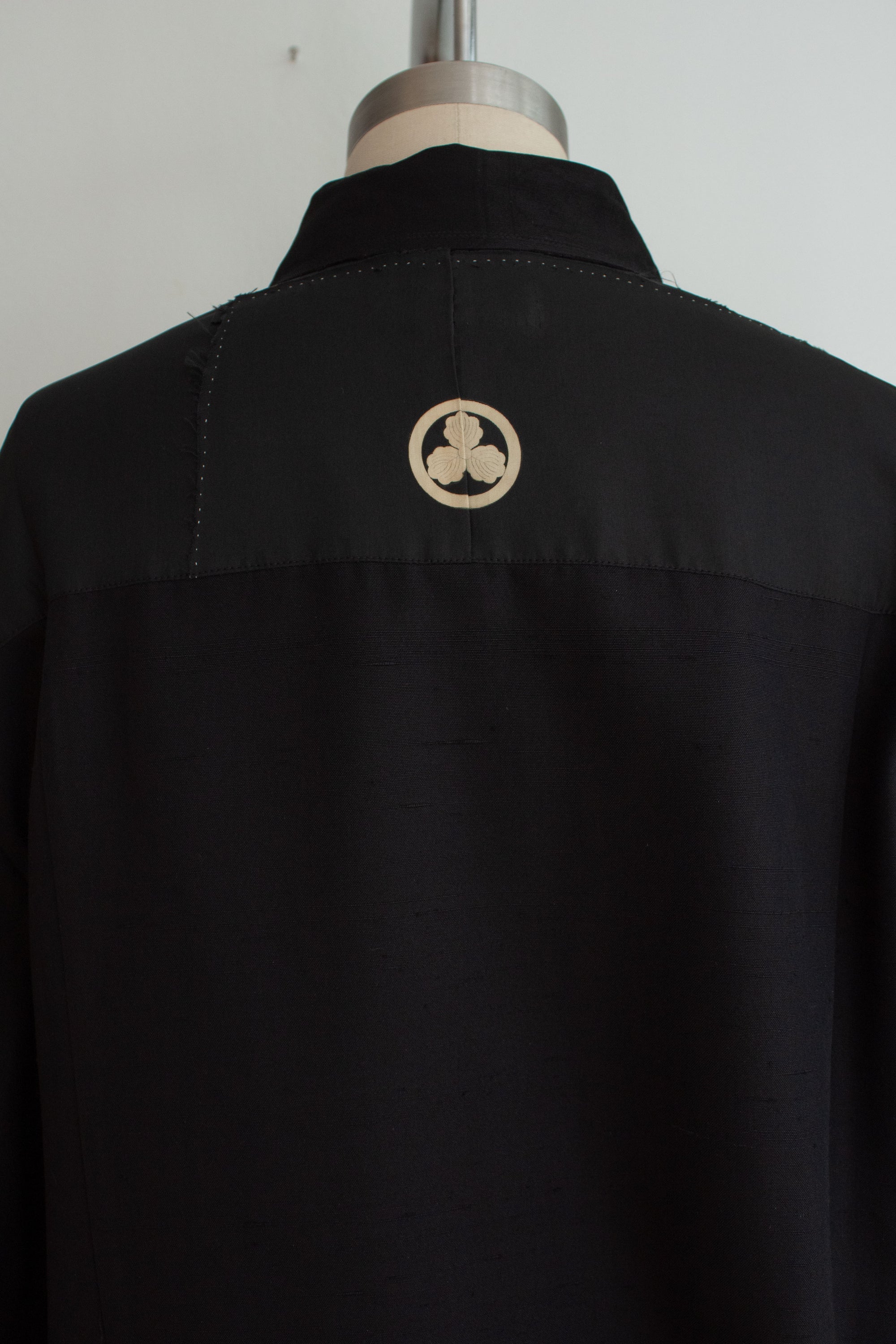 N° 225  paneled pinstripe haori shirt -  M