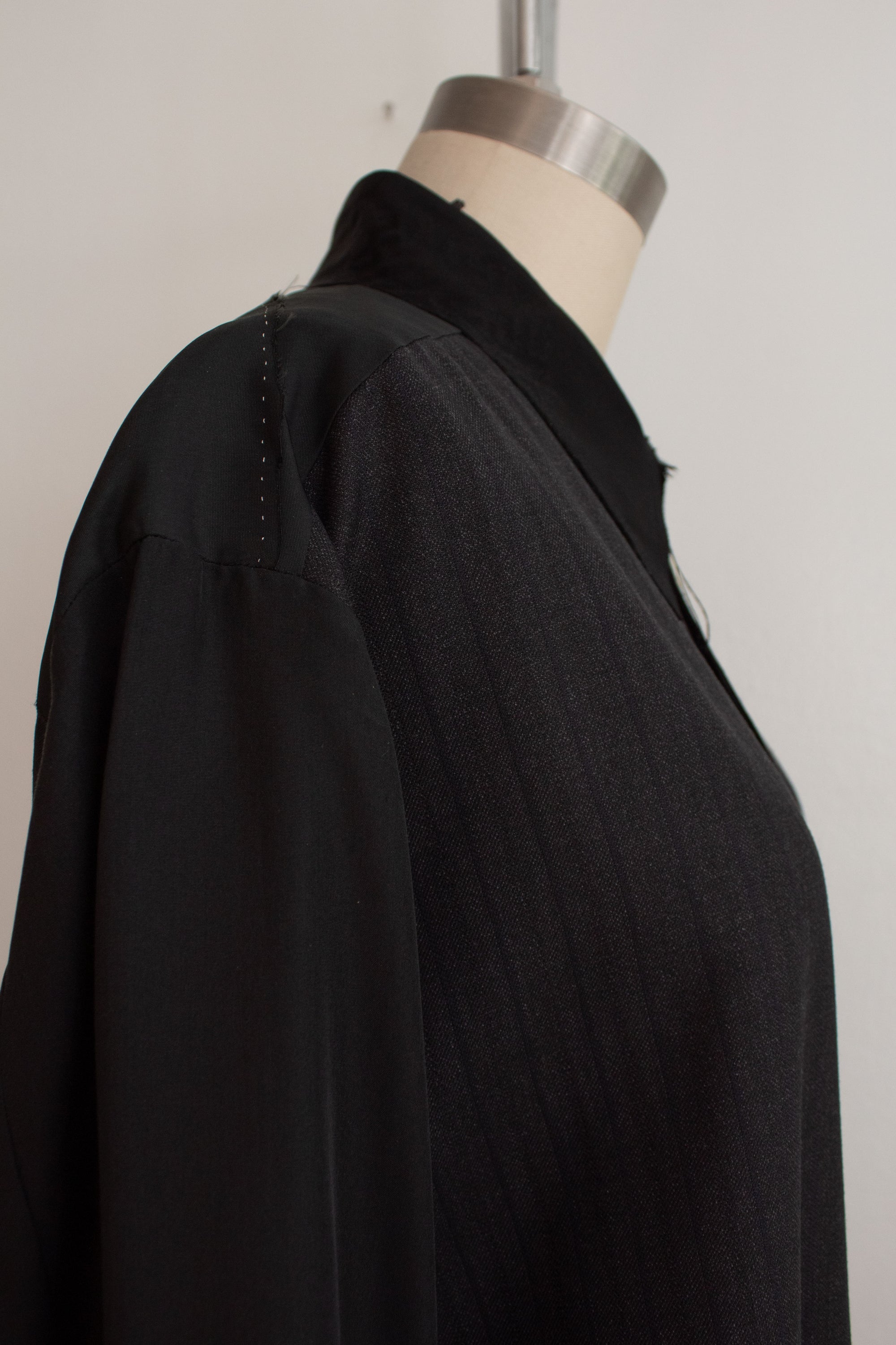 N° 225  paneled pinstripe haori shirt -  M