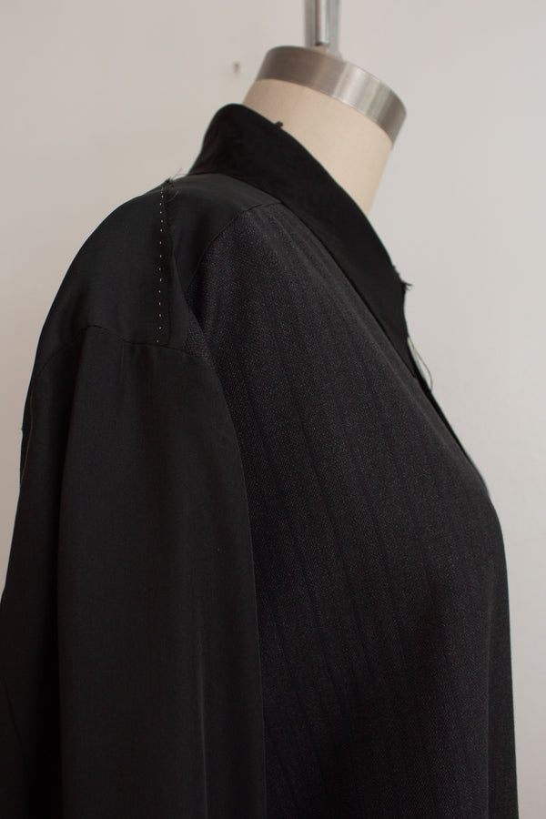 N° 225  paneled pinstripe haori shirt -  M