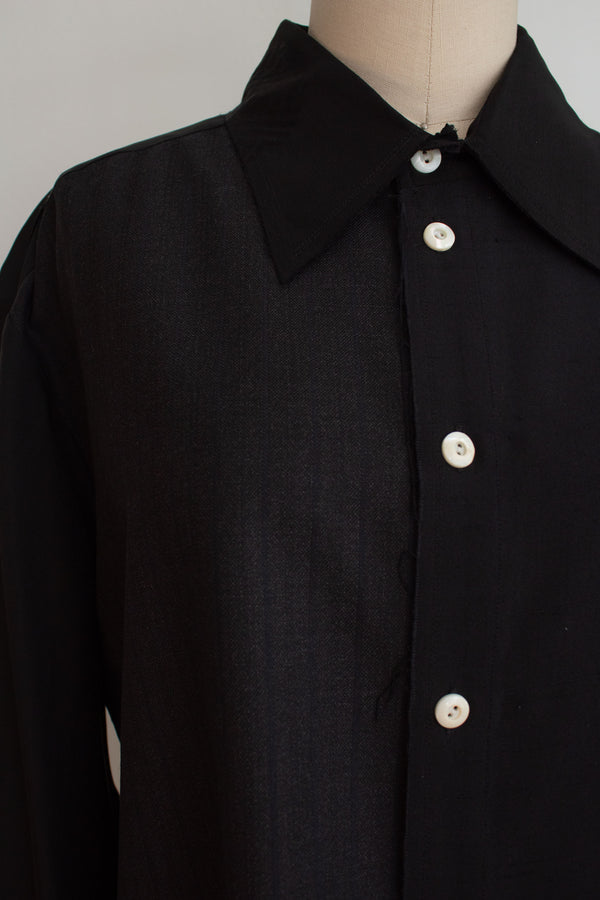 N° 225  paneled pinstripe haori shirt -  M