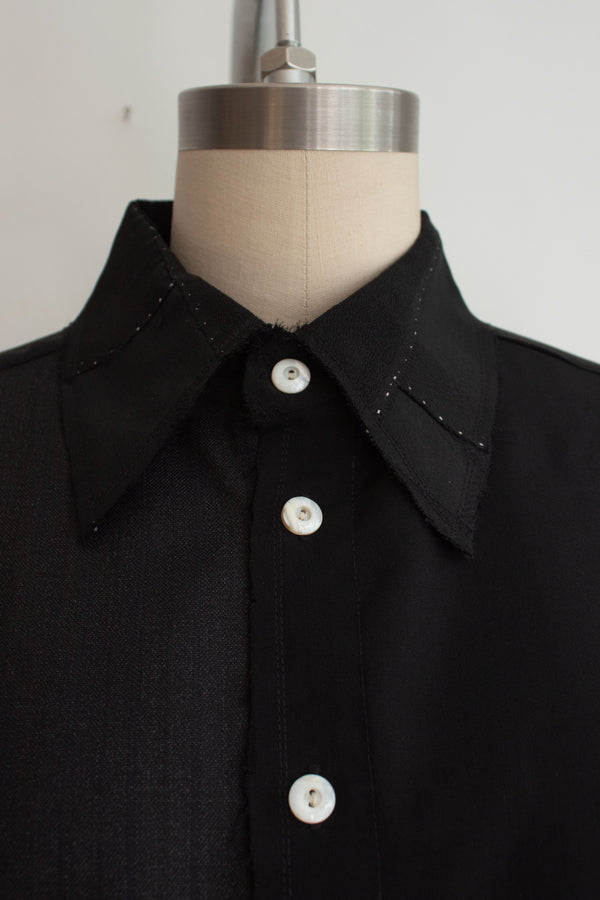 N° 225  paneled pinstripe haori shirt -  S