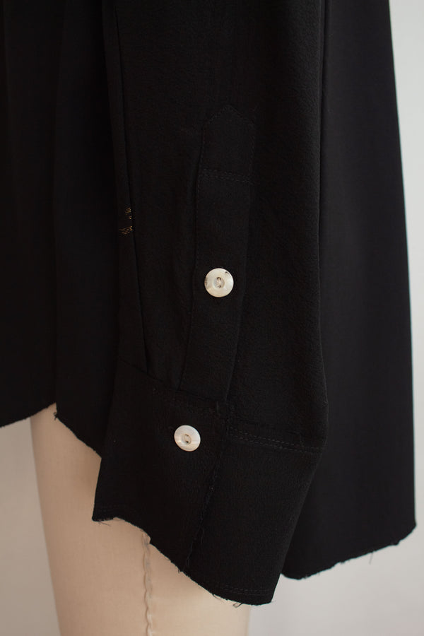 N° 225  paneled pinstripe haori shirt -  S