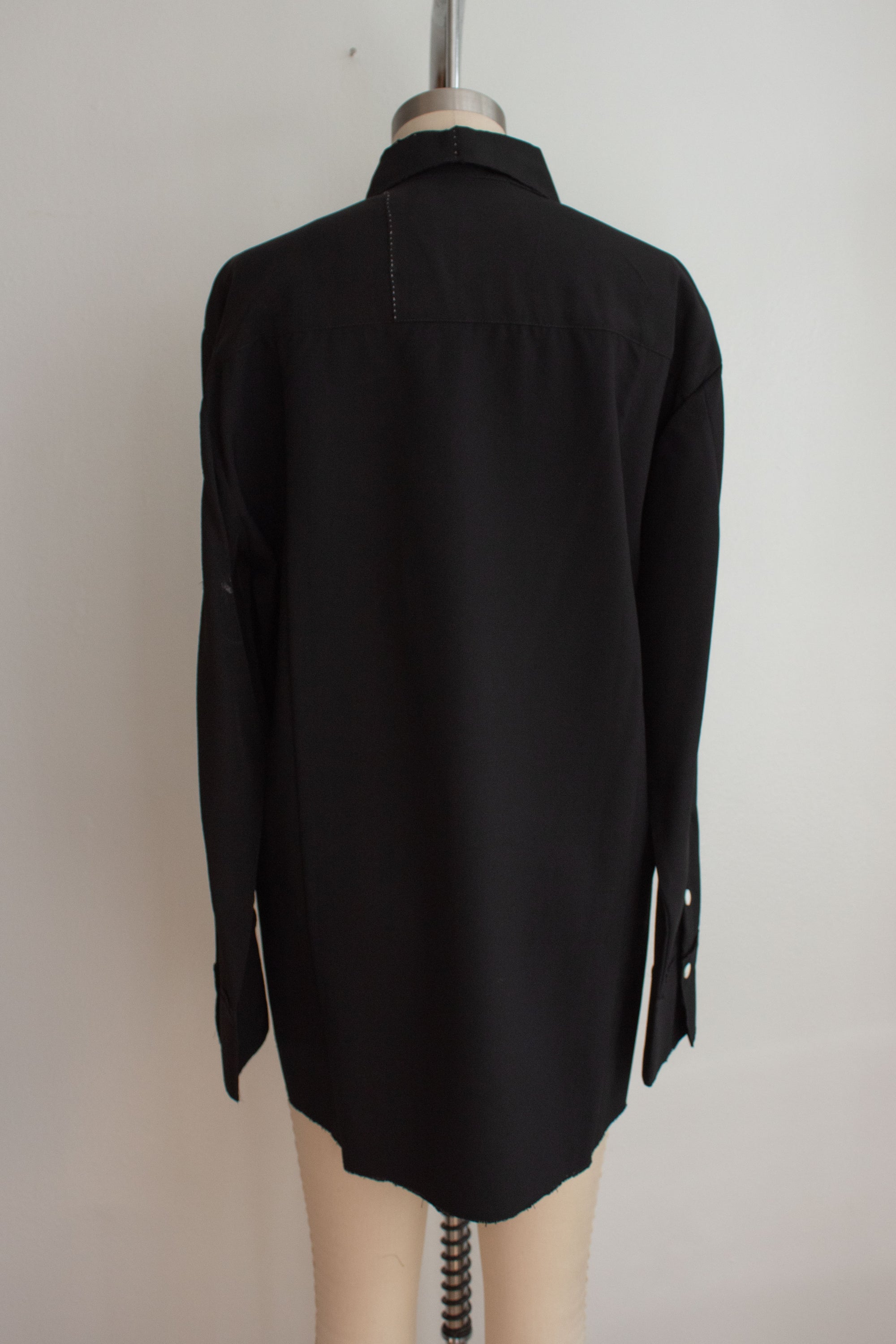 N° 225  paneled pinstripe haori shirt -  S