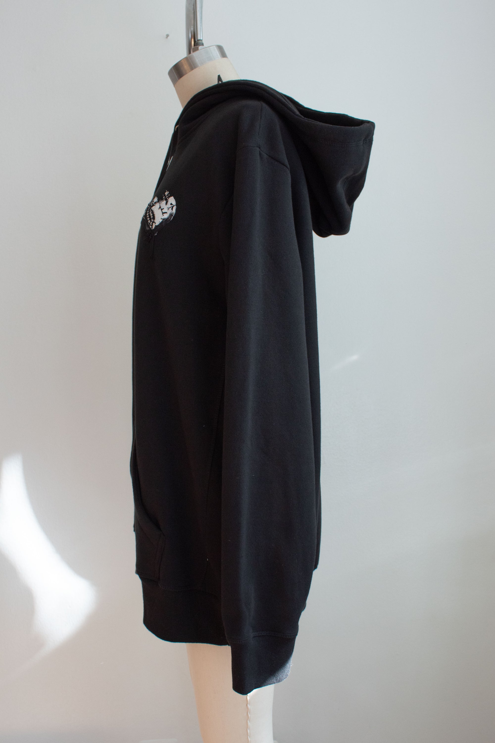 N° 306 pressed flower heavyweight brushed hoodie - sumi black