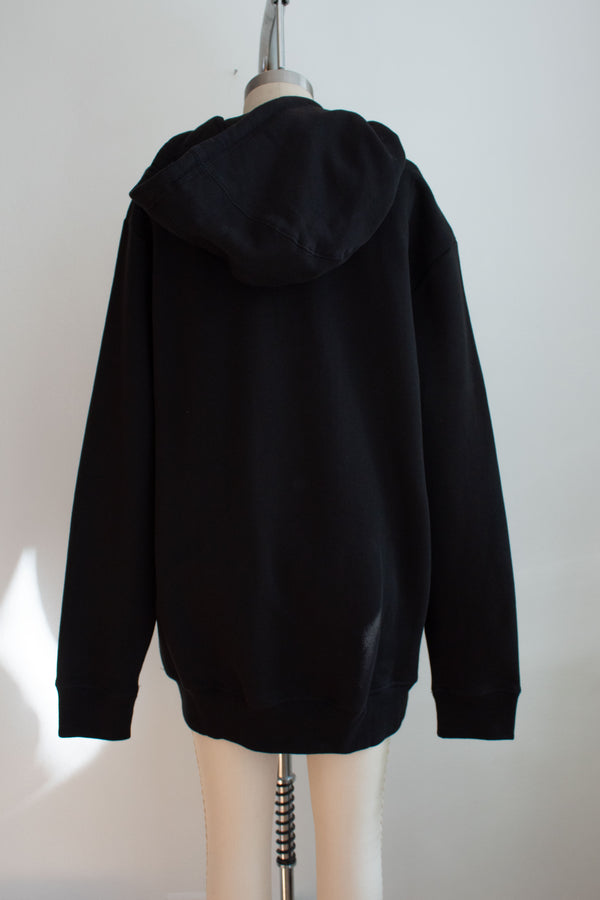 N° 306 pressed flower heavyweight brushed hoodie - sumi black