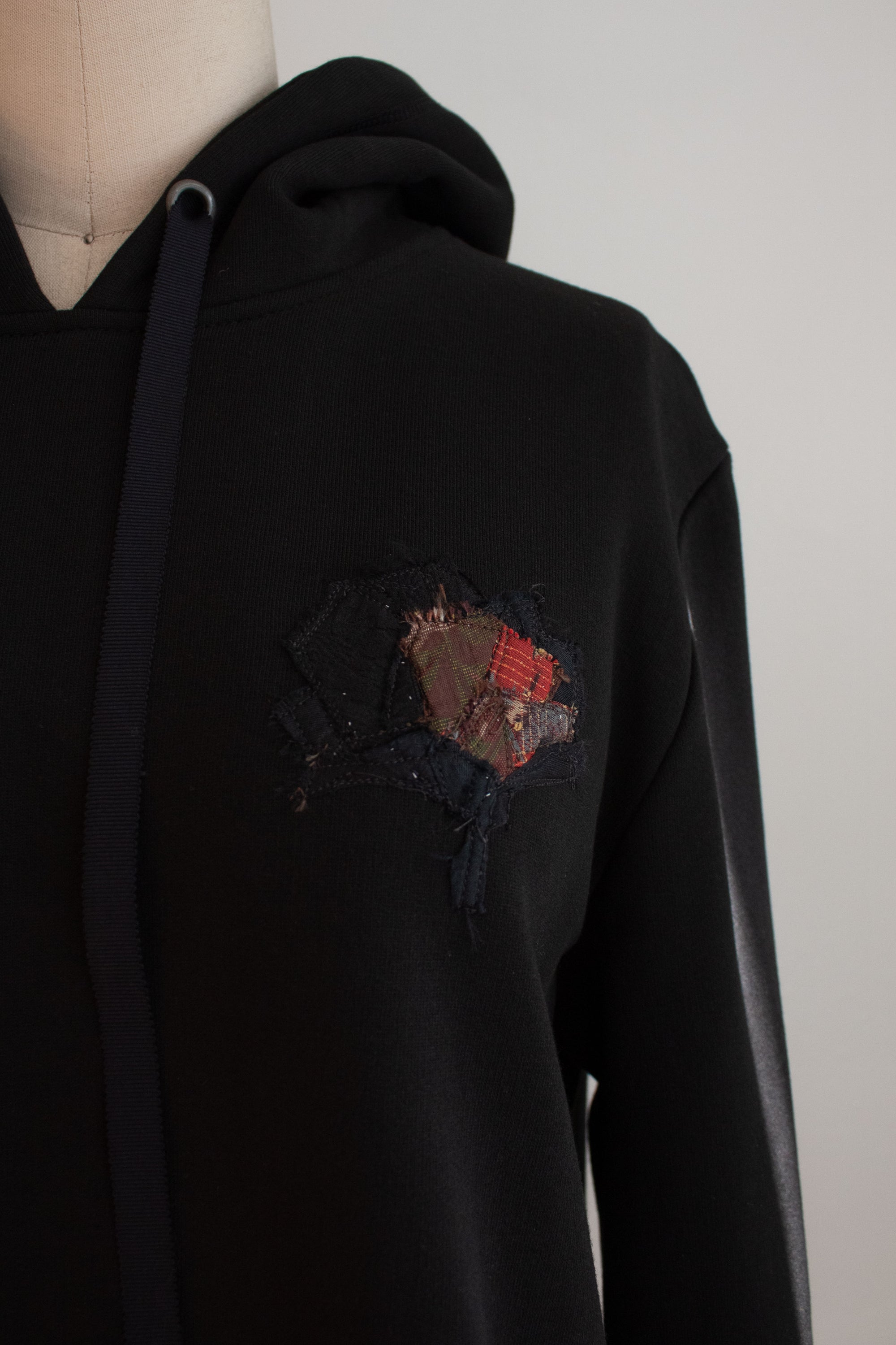 N° 306 pressed flower heavyweight brushed hoodie - sumi black