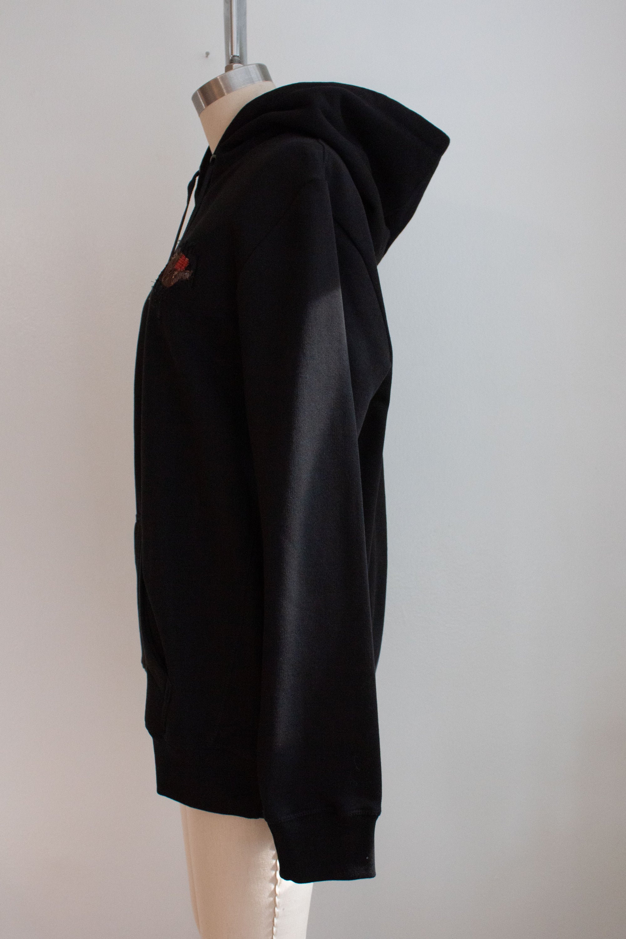 N° 306 pressed flower heavyweight brushed hoodie - sumi black