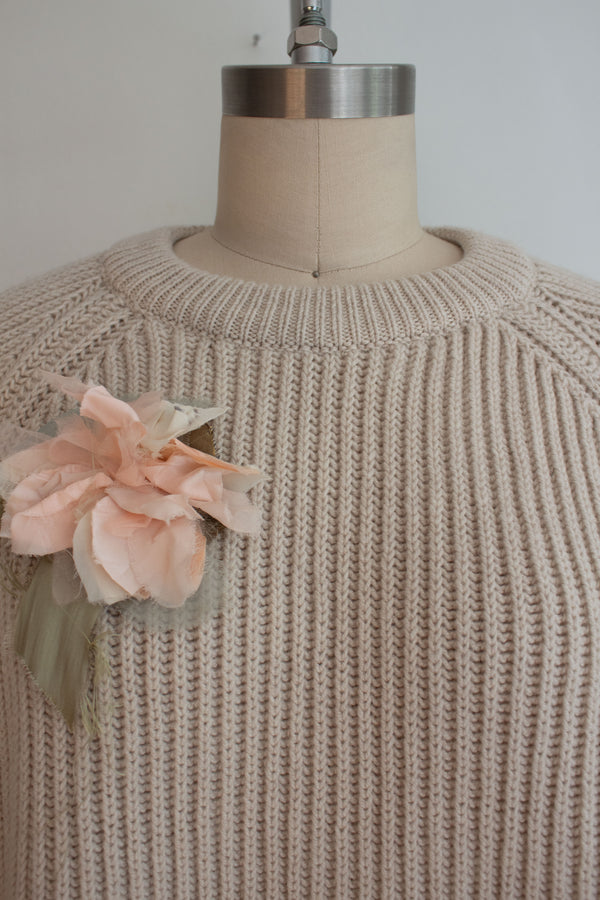 N° 64 fisherman garden sweater 1 - ishi stone