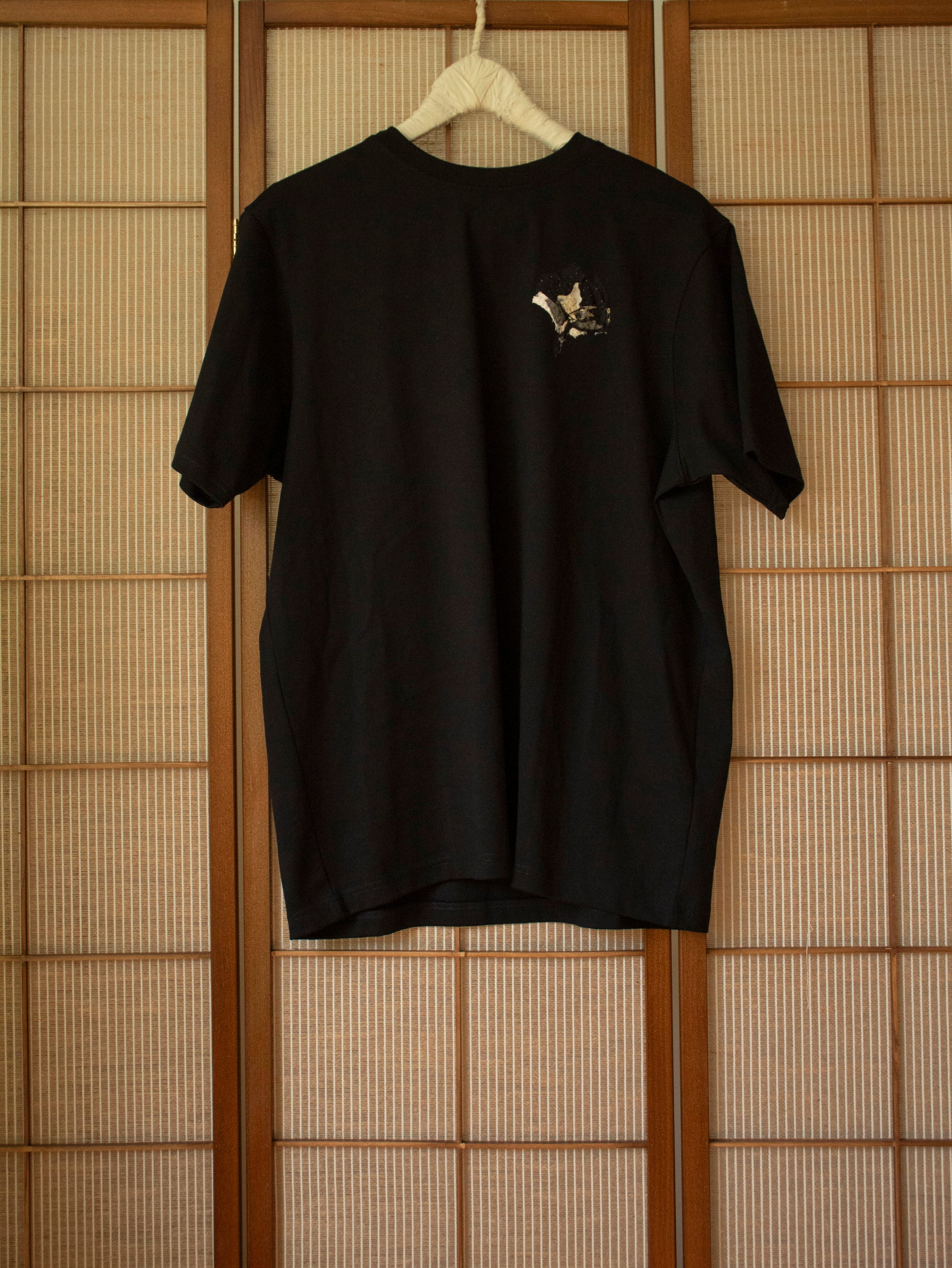 N° 285 heavyweight pressed flower t-shirt - sumi black (made to order)