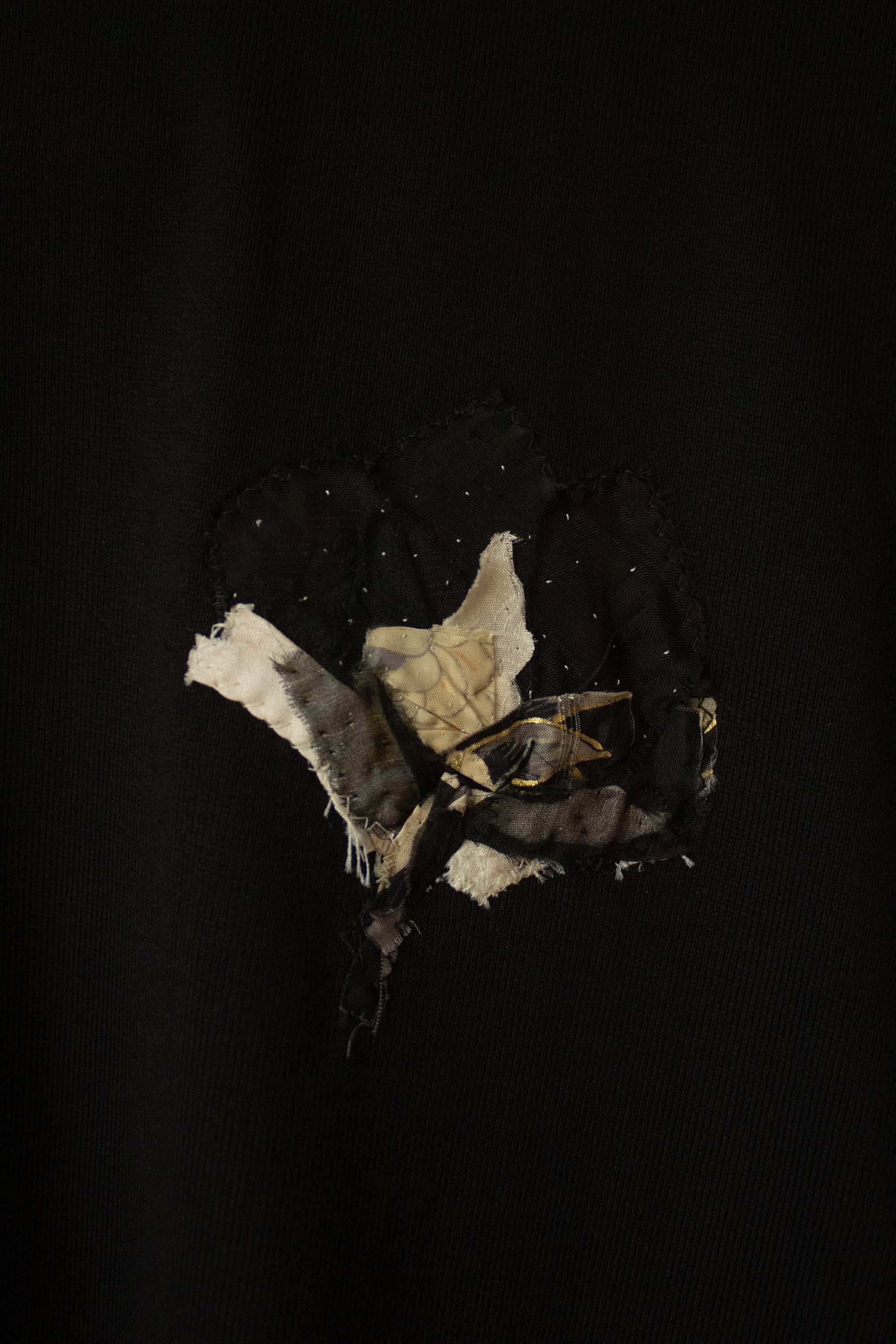 N° 285 heavyweight pressed flower t-shirt - sumi black (made to order)