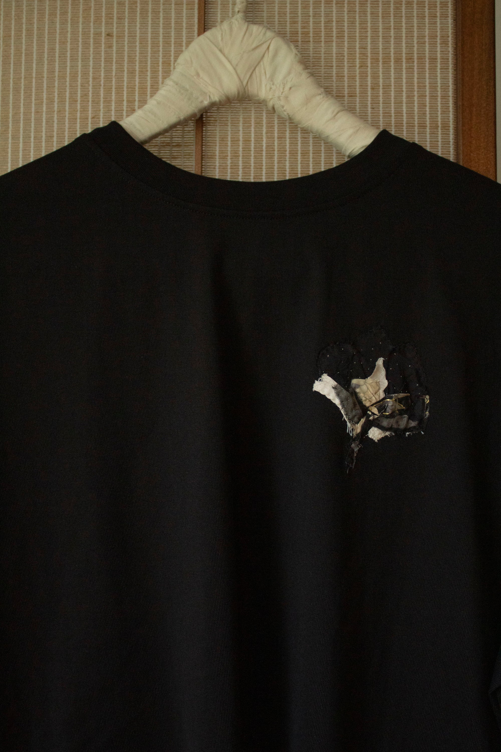 N° 285 heavyweight pressed flower t-shirt - sumi black (made to order)