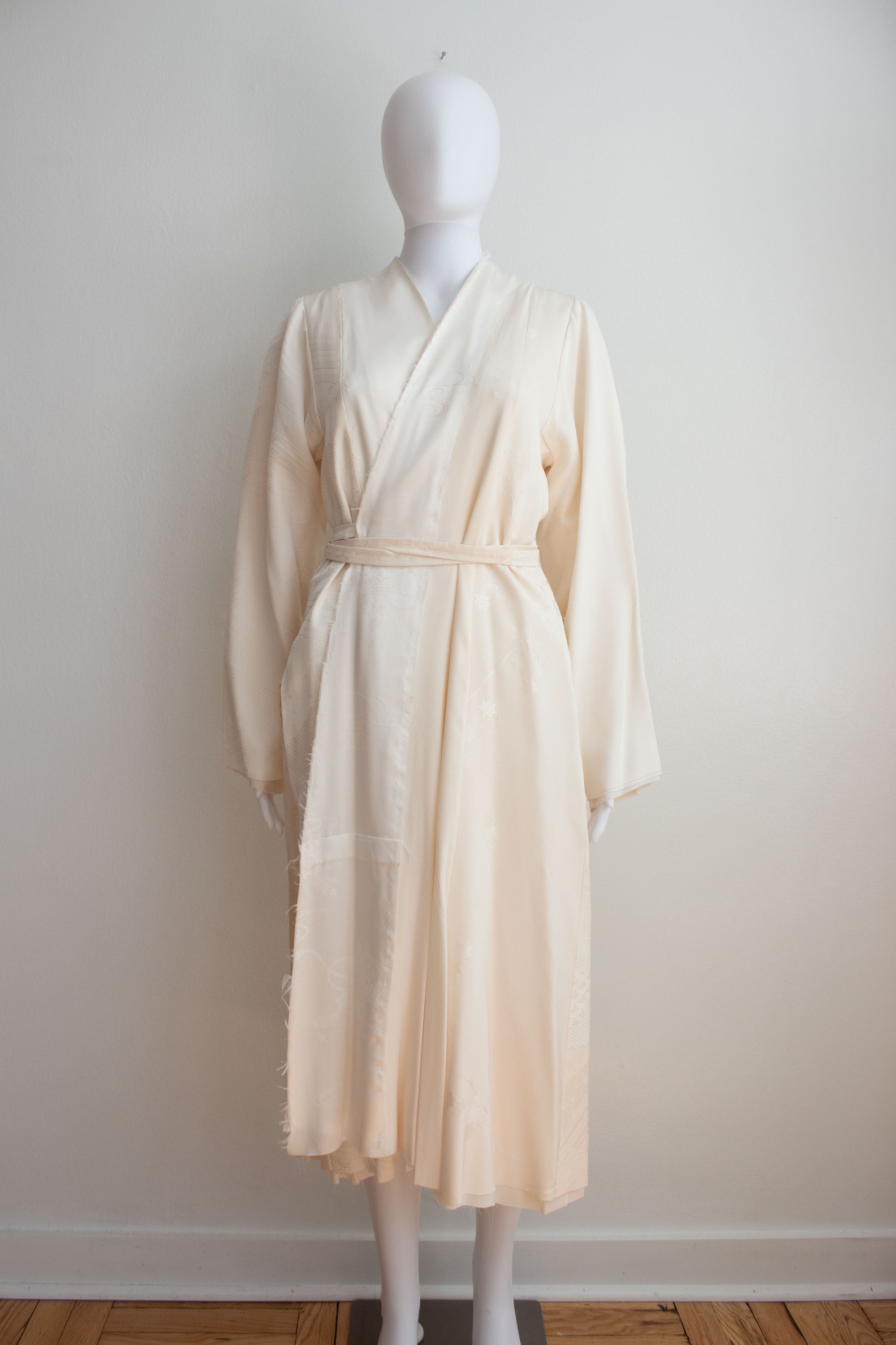 N° 106 irregular hand-stitched kimono wrap dress