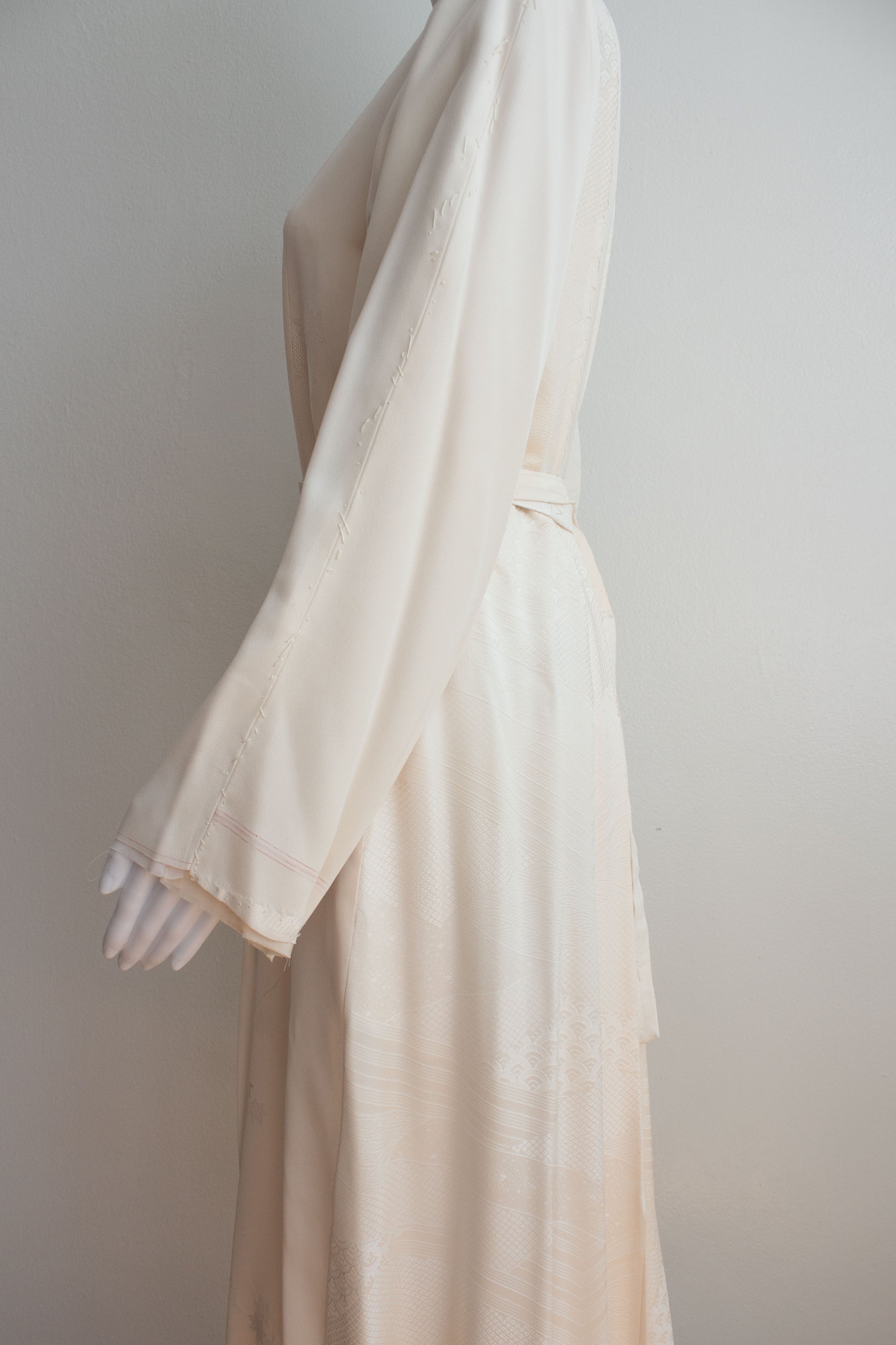 N° 106 irregular hand-stitched kimono wrap dress