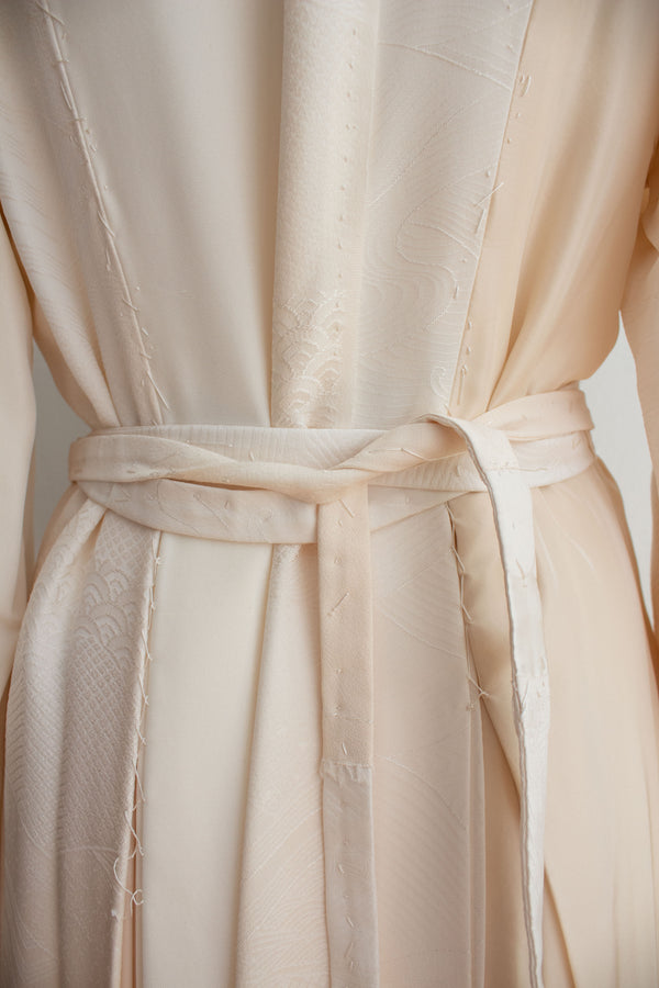 N° 106 irregular hand-stitched kimono wrap dress