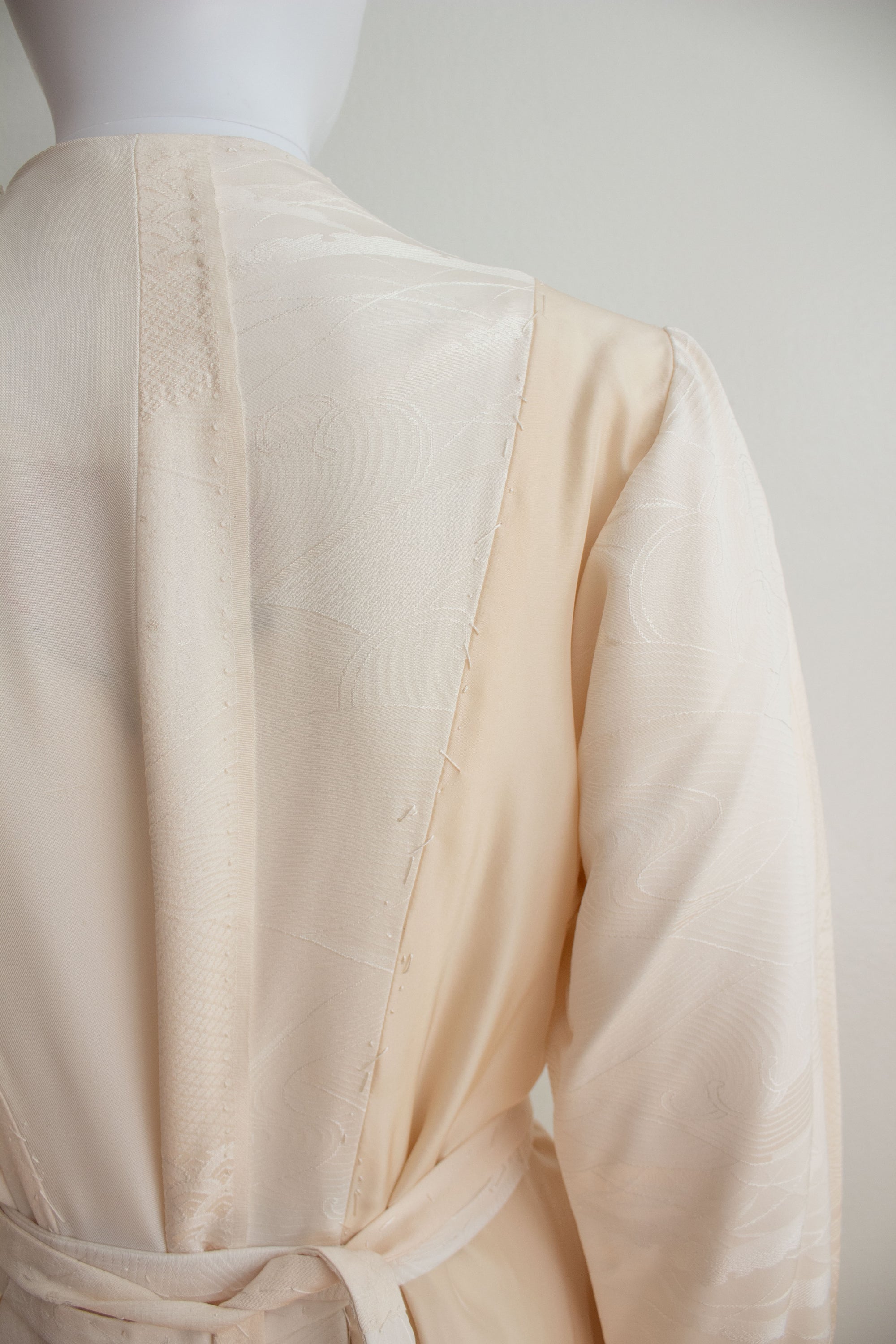 N° 106 irregular hand-stitched kimono wrap dress