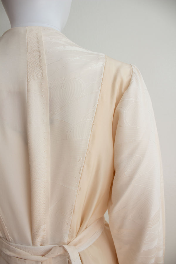 N° 106 irregular hand-stitched kimono wrap dress