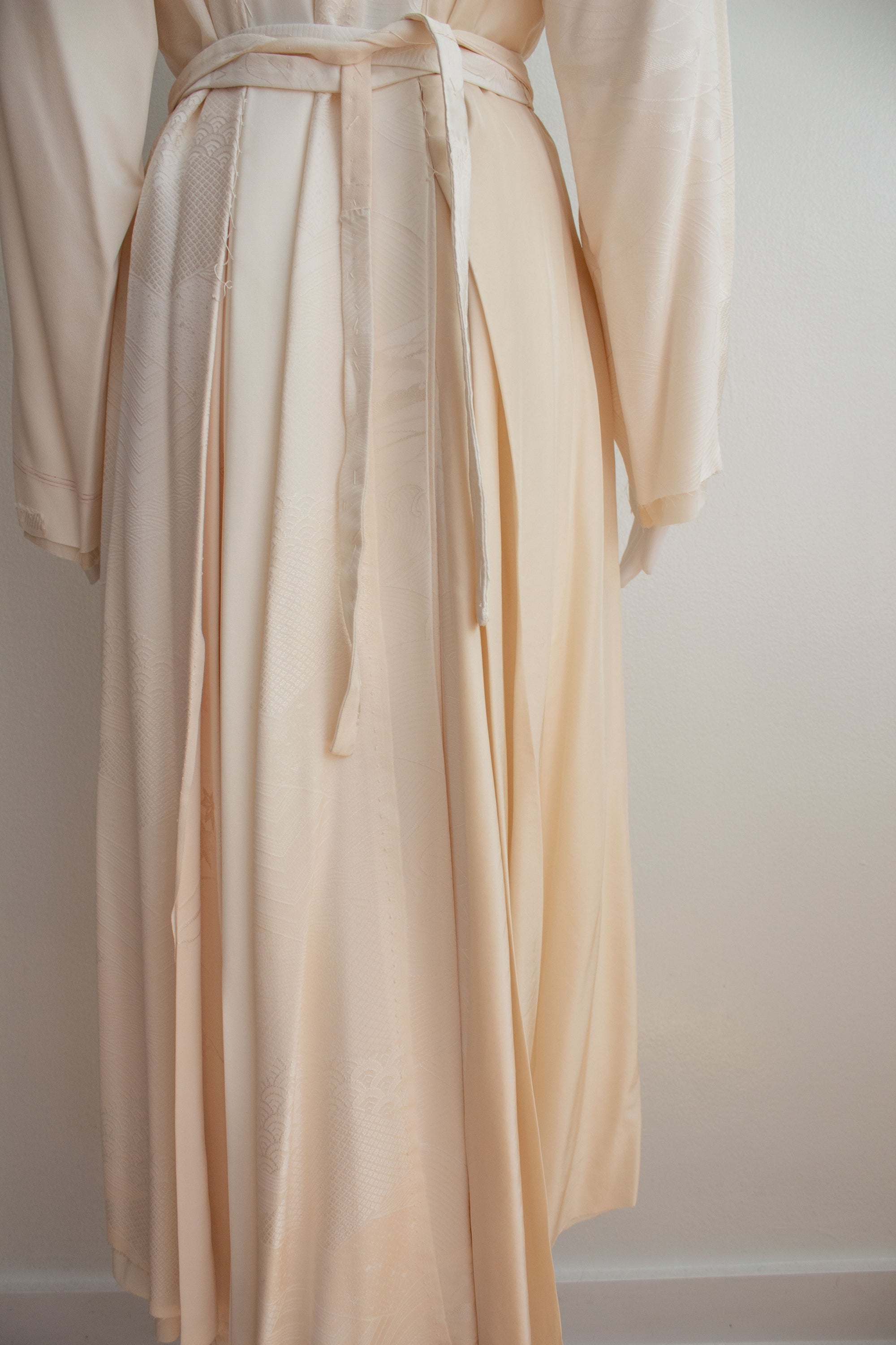 N° 106 irregular hand-stitched kimono wrap dress