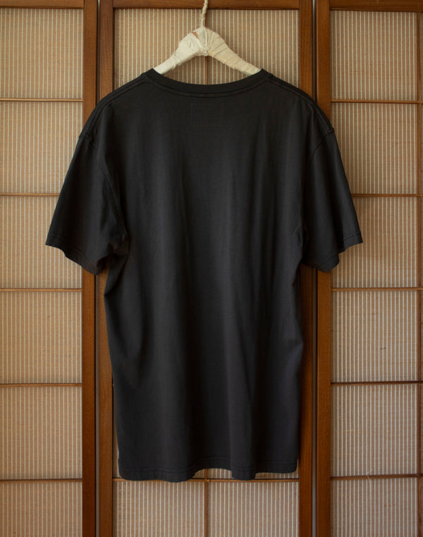 N° 353 arashi pressed flower garment dye t-shirt- sumi black - S, M