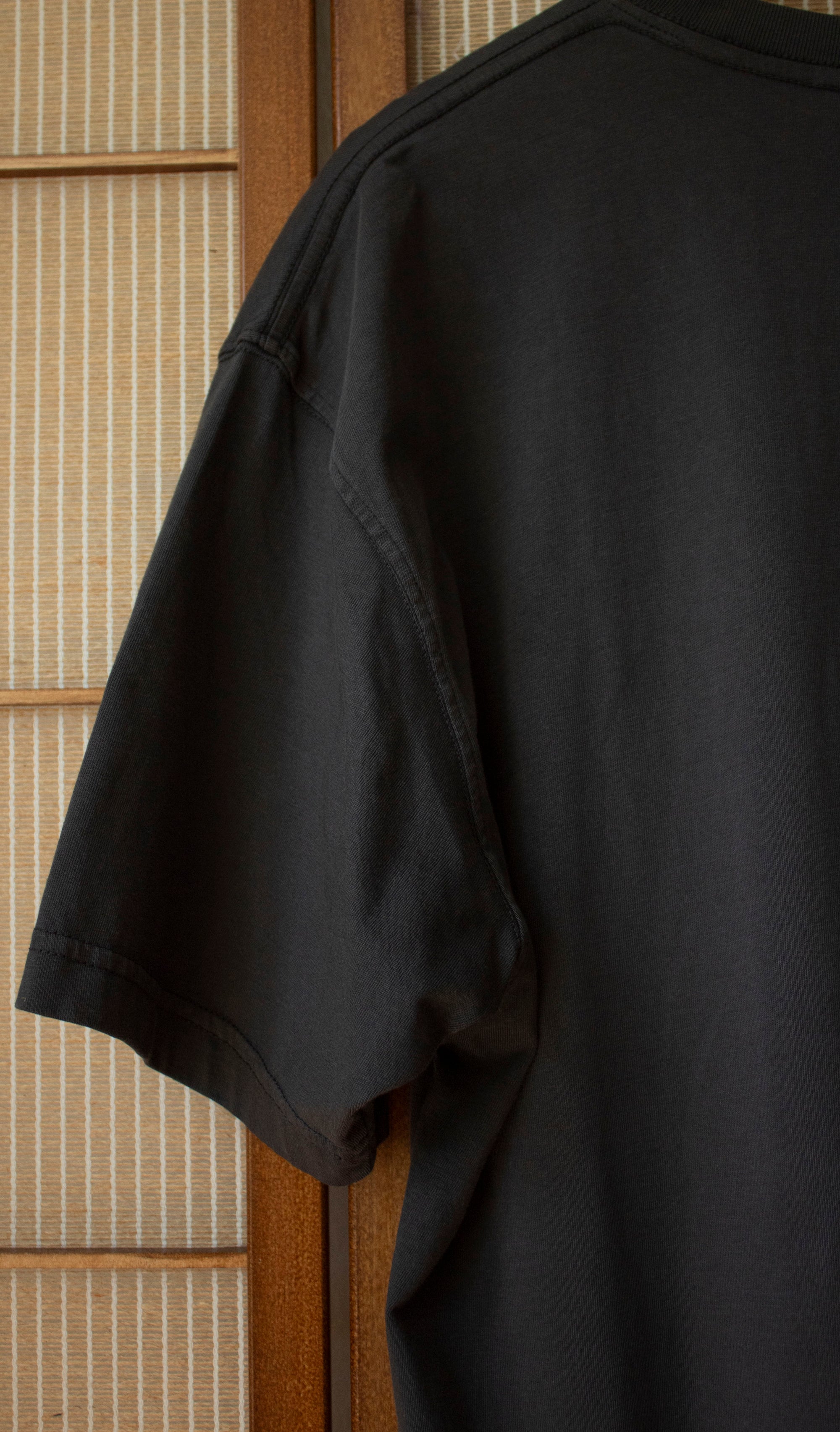 N° 353 arashi pressed flower garment dye t-shirt- sumi black - S, M