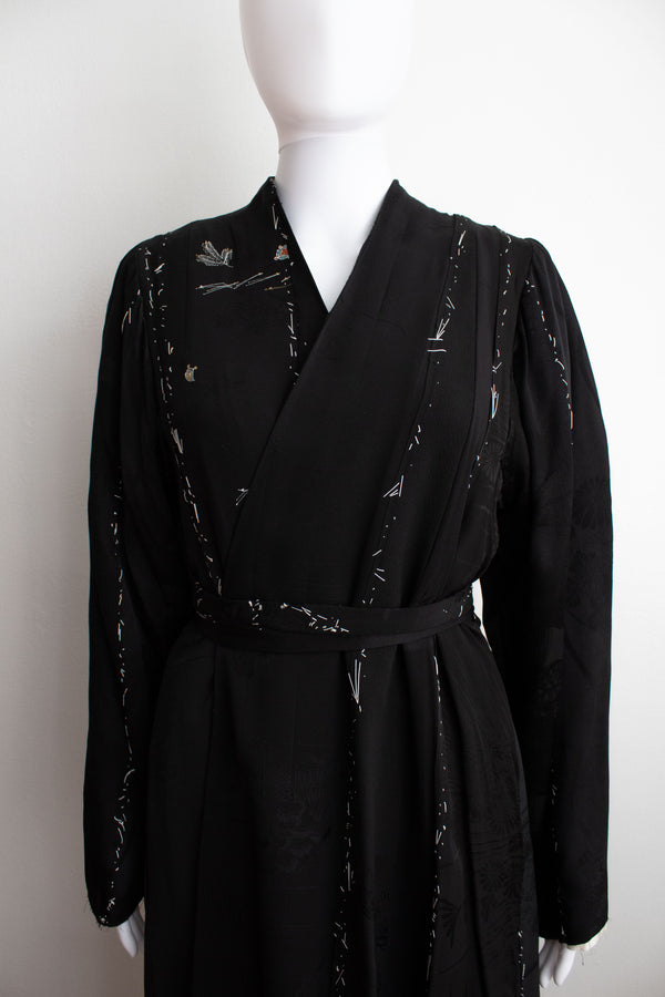 N° 106 irregular hand-stitched kimono wrap dress