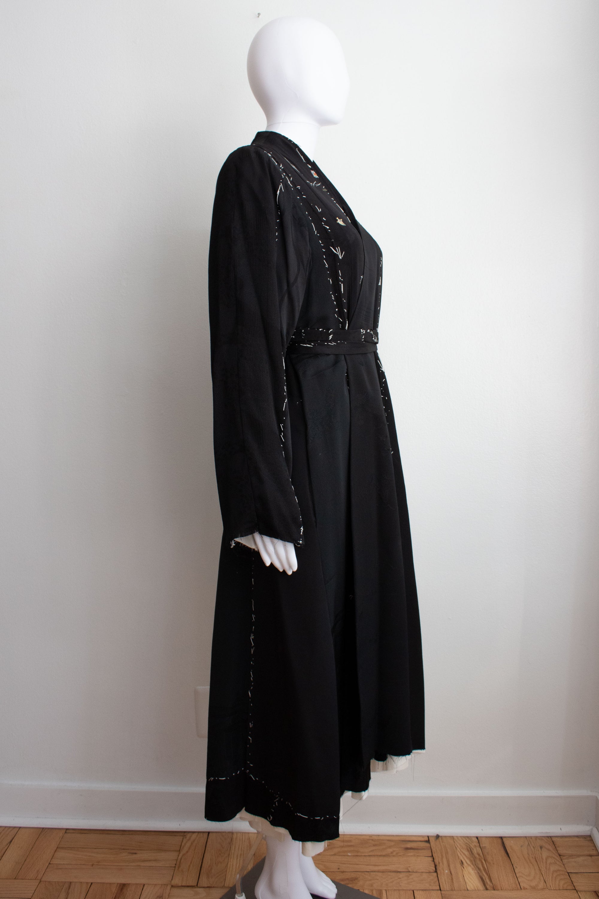 N° 106 irregular hand-stitched kimono wrap dress
