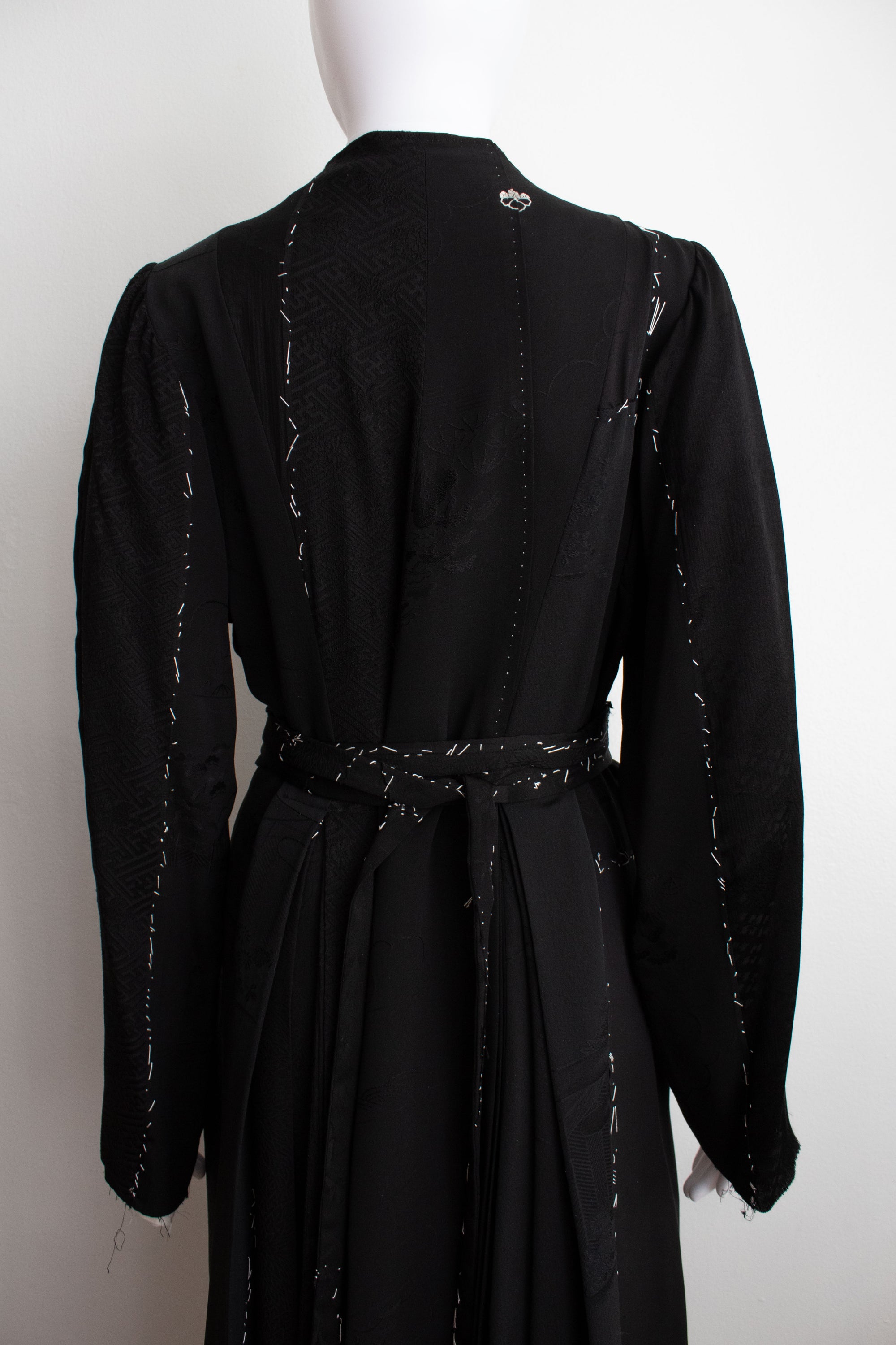 N° 106 irregular hand-stitched kimono wrap dress