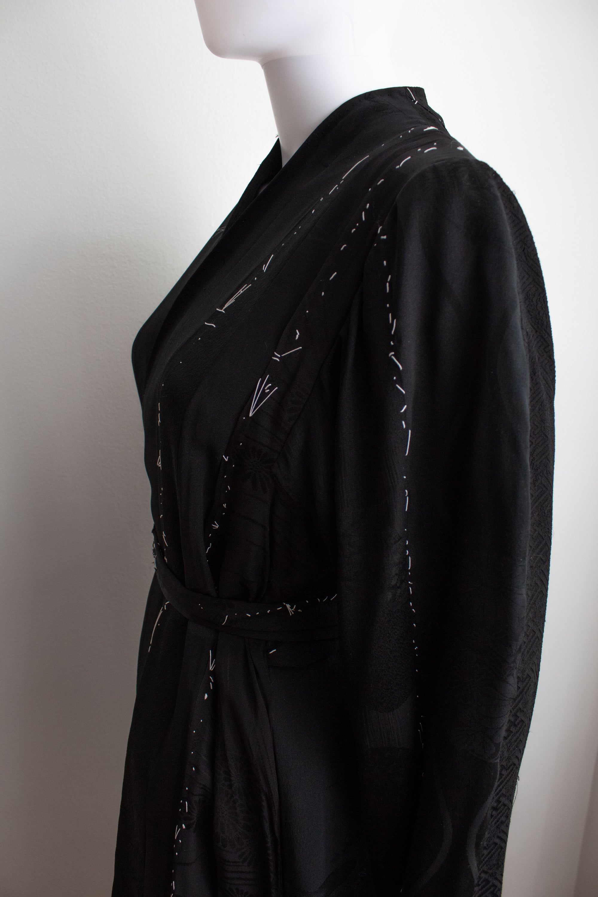 N° 106 irregular hand-stitched kimono wrap dress