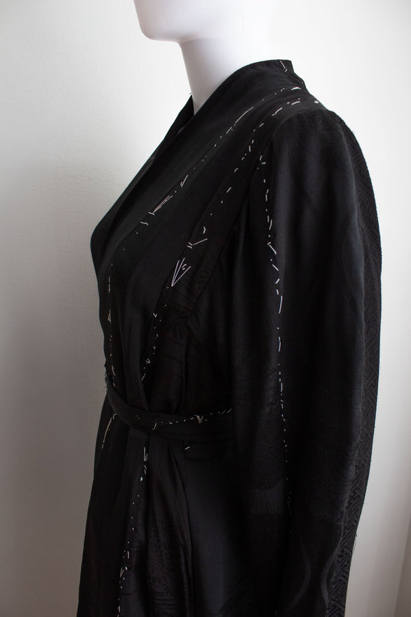 N° 106 irregular hand-stitched kimono wrap dress