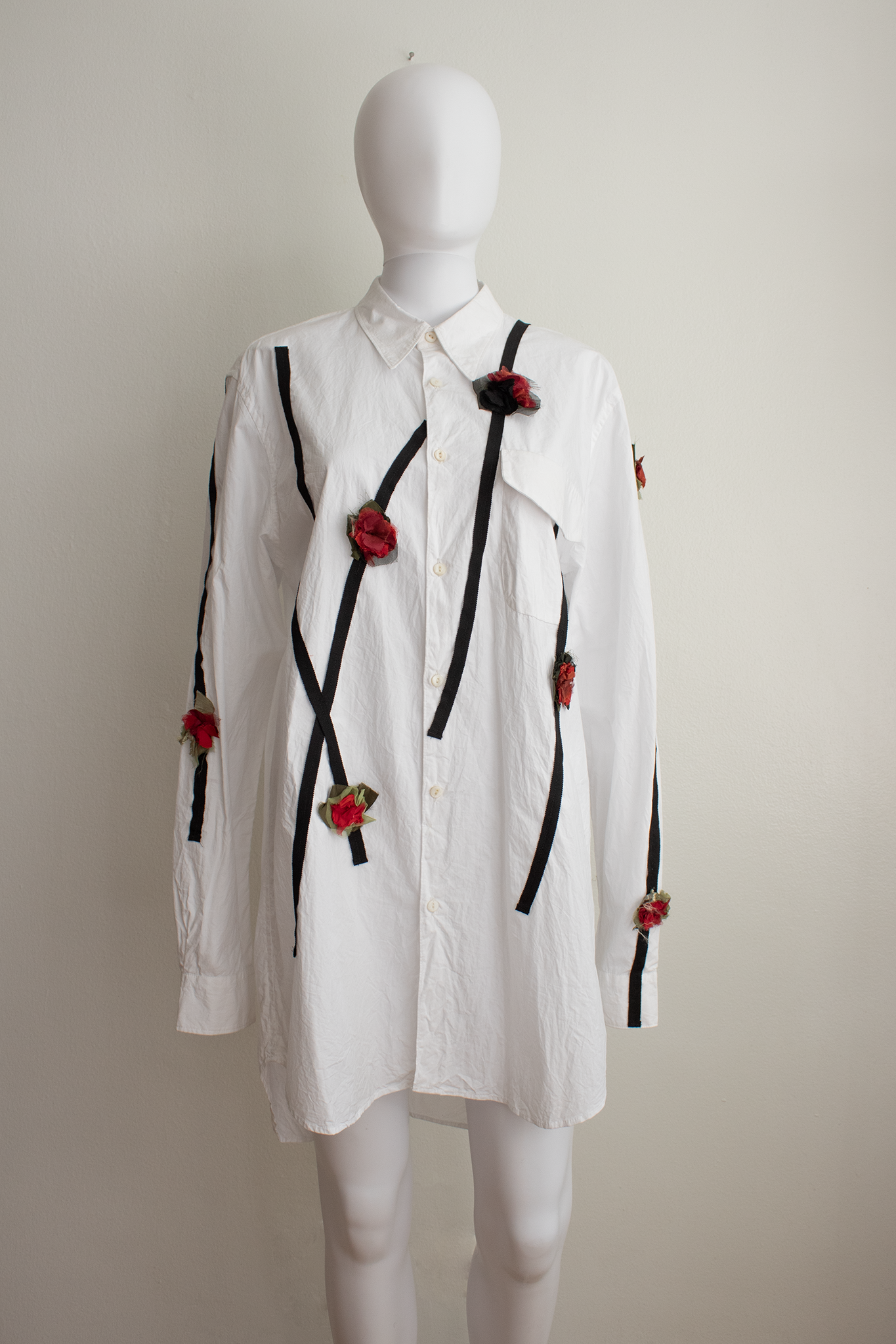 N° 265 dripping crushed blooms - yuki white - S