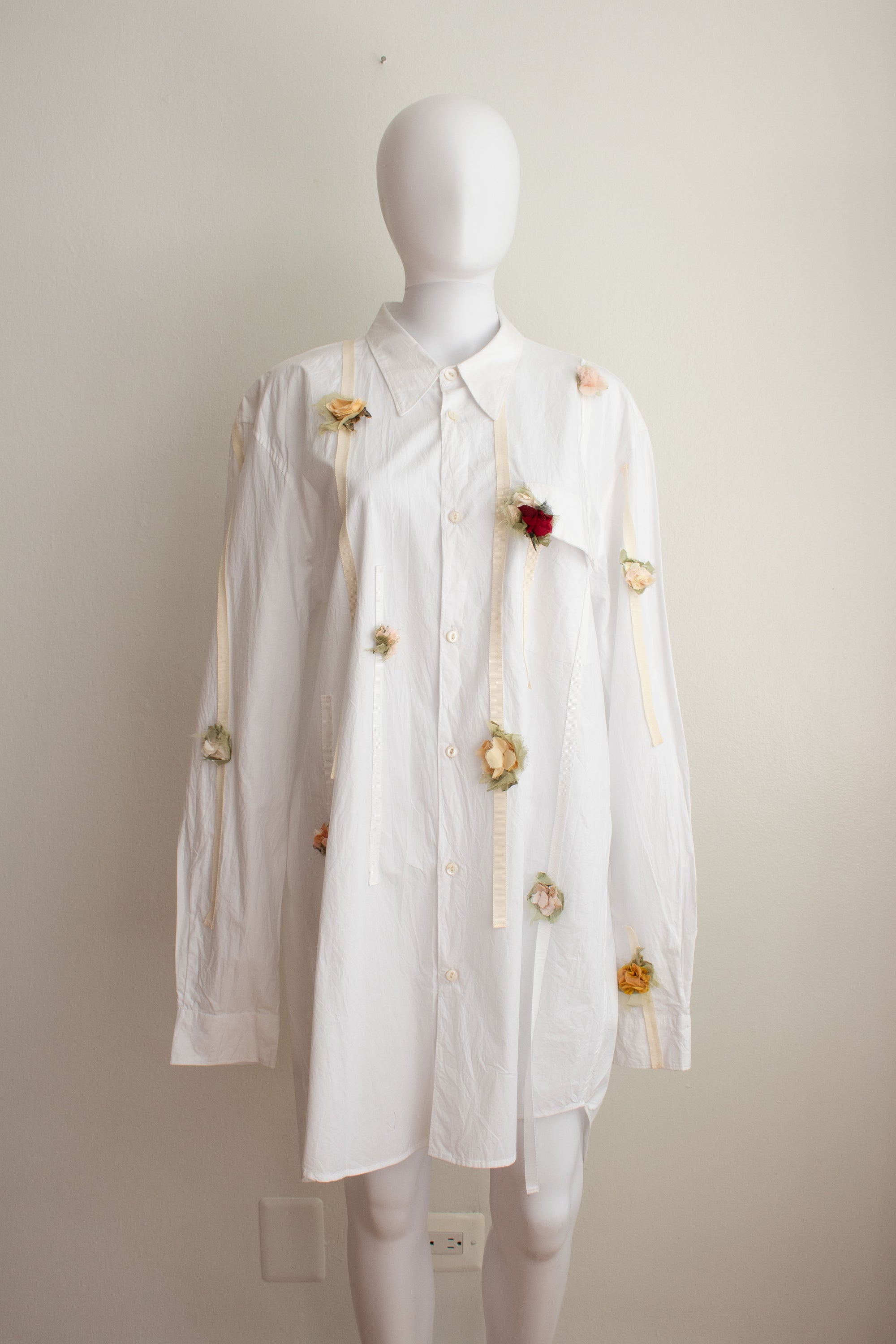 N° 19 dripping handmade crushed blooms - yuki white - L