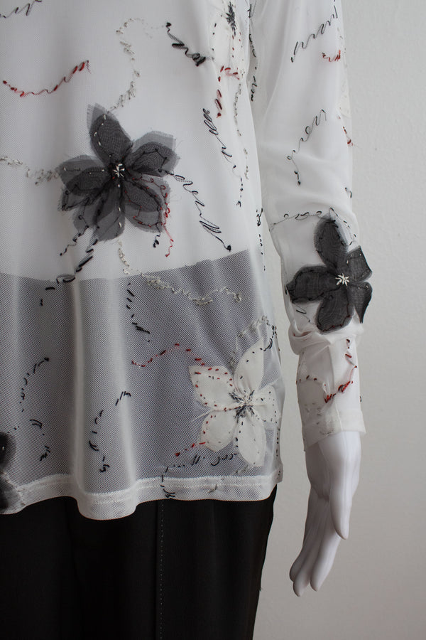 N° 73 constellation flowers long sleeve -  yuki white