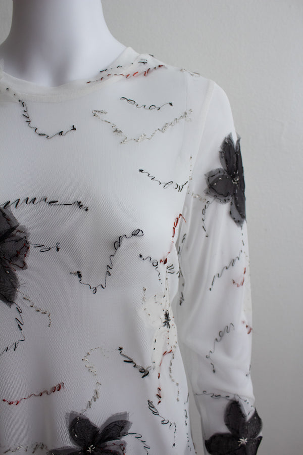 N° 73 constellation flowers long sleeve -  yuki white