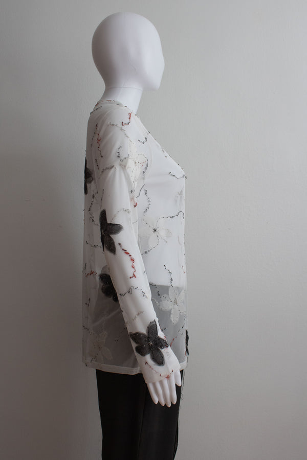 N° 73 constellation flowers long sleeve -  yuki white