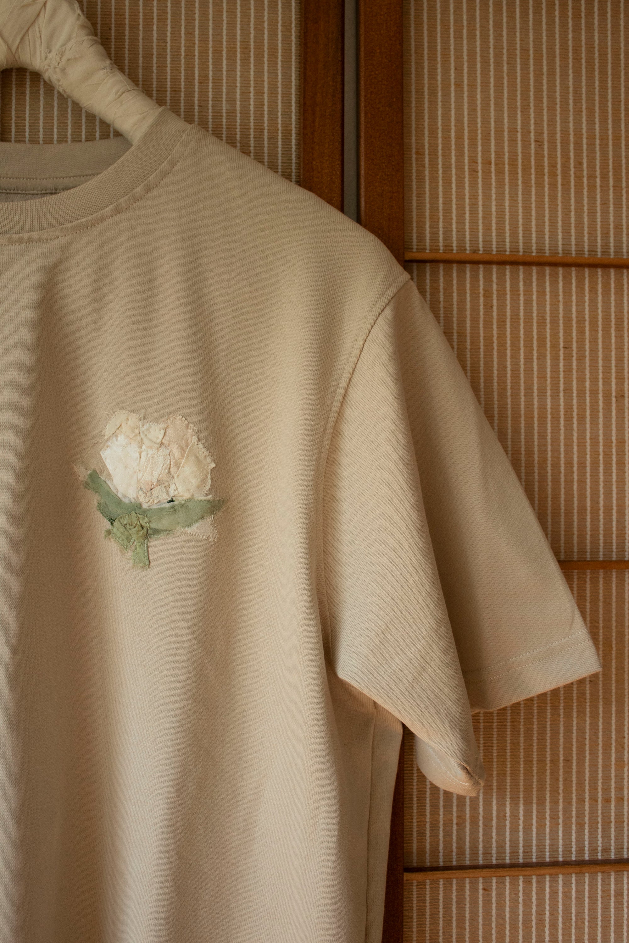 N° 285 heavyweight pressed flower t-shirt - suna beige - S