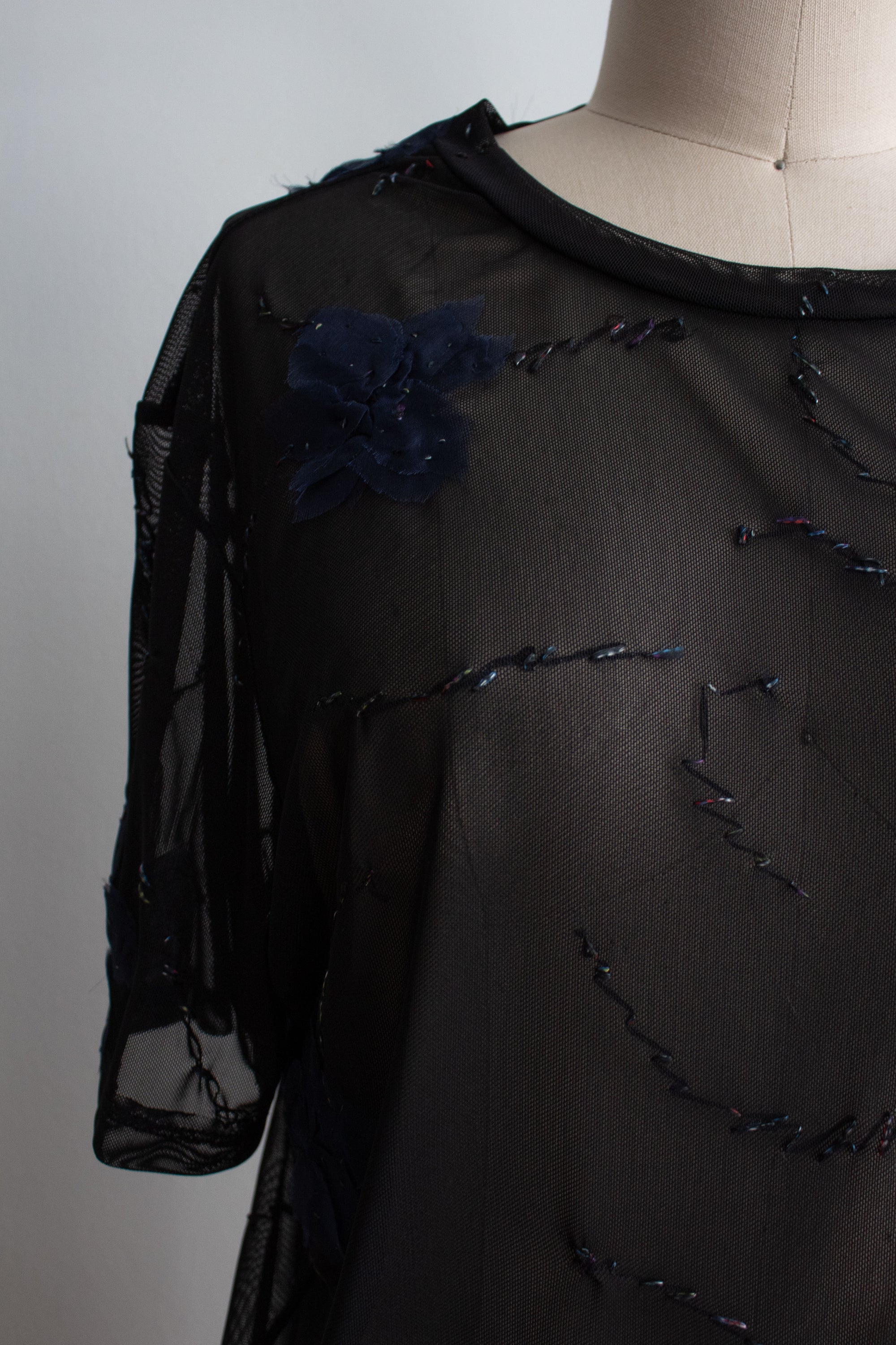 N° 92 constellation flowers short sleeve -  umi blue