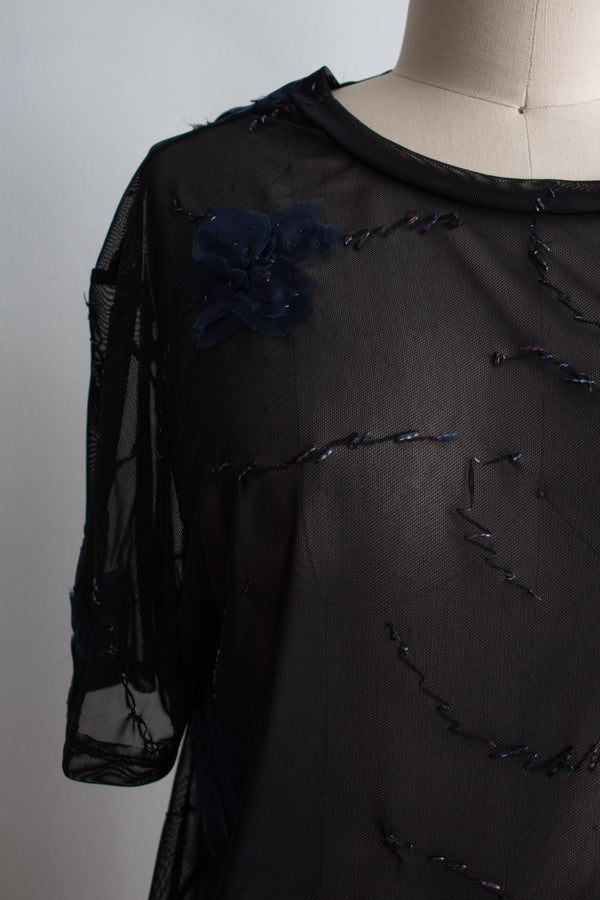N° 92 constellation flowers short sleeve -  umi blue