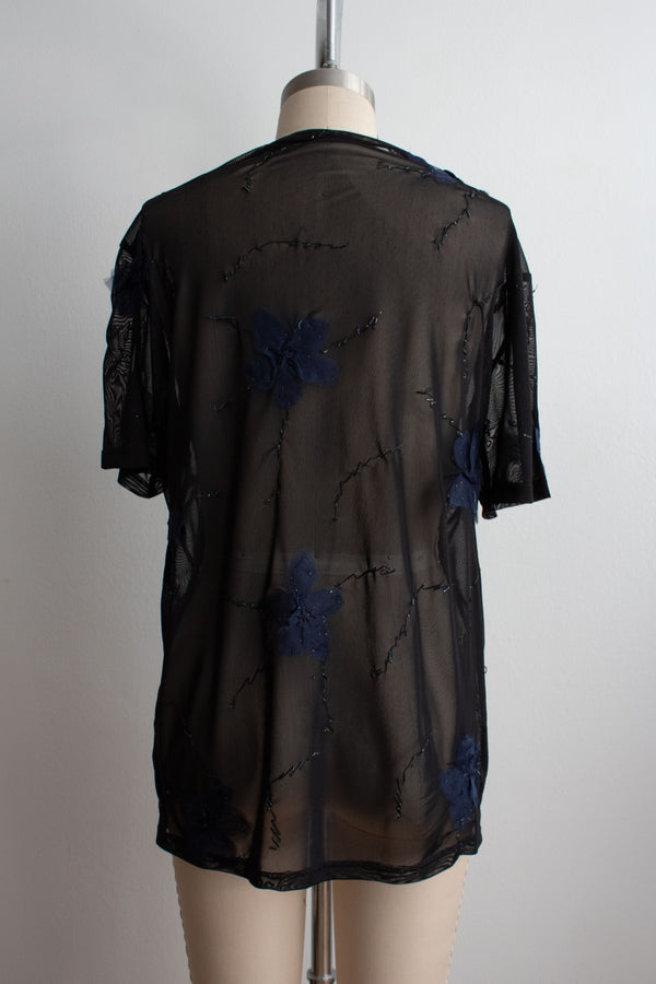 N° 92 constellation flowers short sleeve -  umi blue
