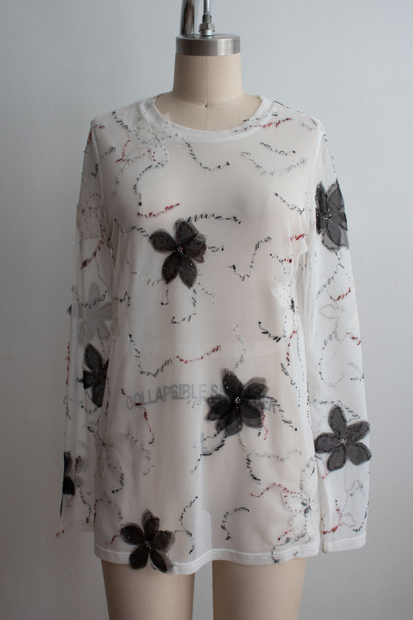 N° 73 constellation flowers long sleeve -  yuki white