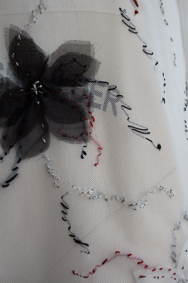 N° 73 constellation flowers long sleeve -  yuki white