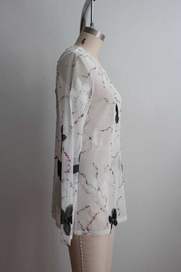 N° 73 constellation flowers long sleeve -  yuki white