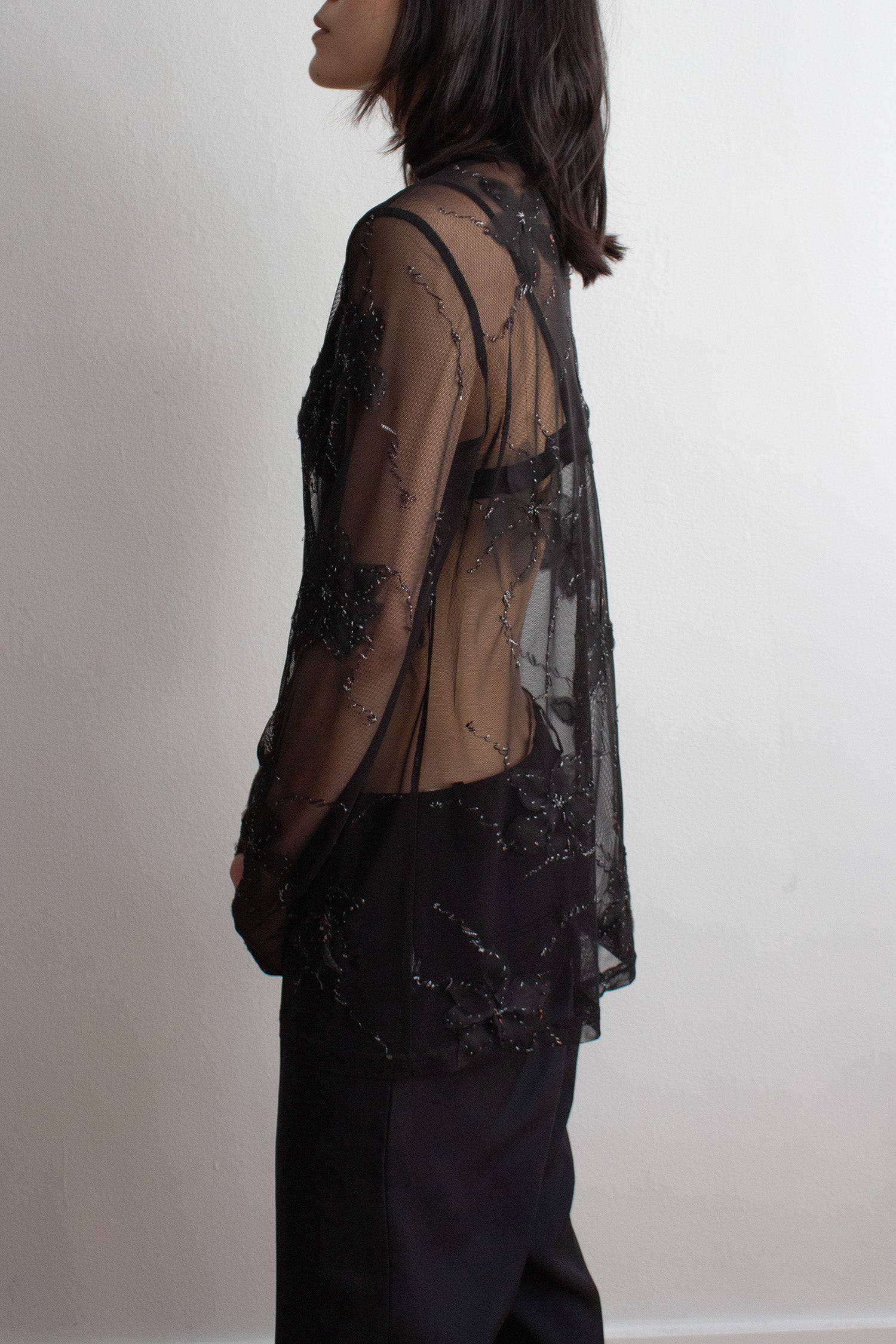 N° 73 constellation flowers long sleeve - sumi black