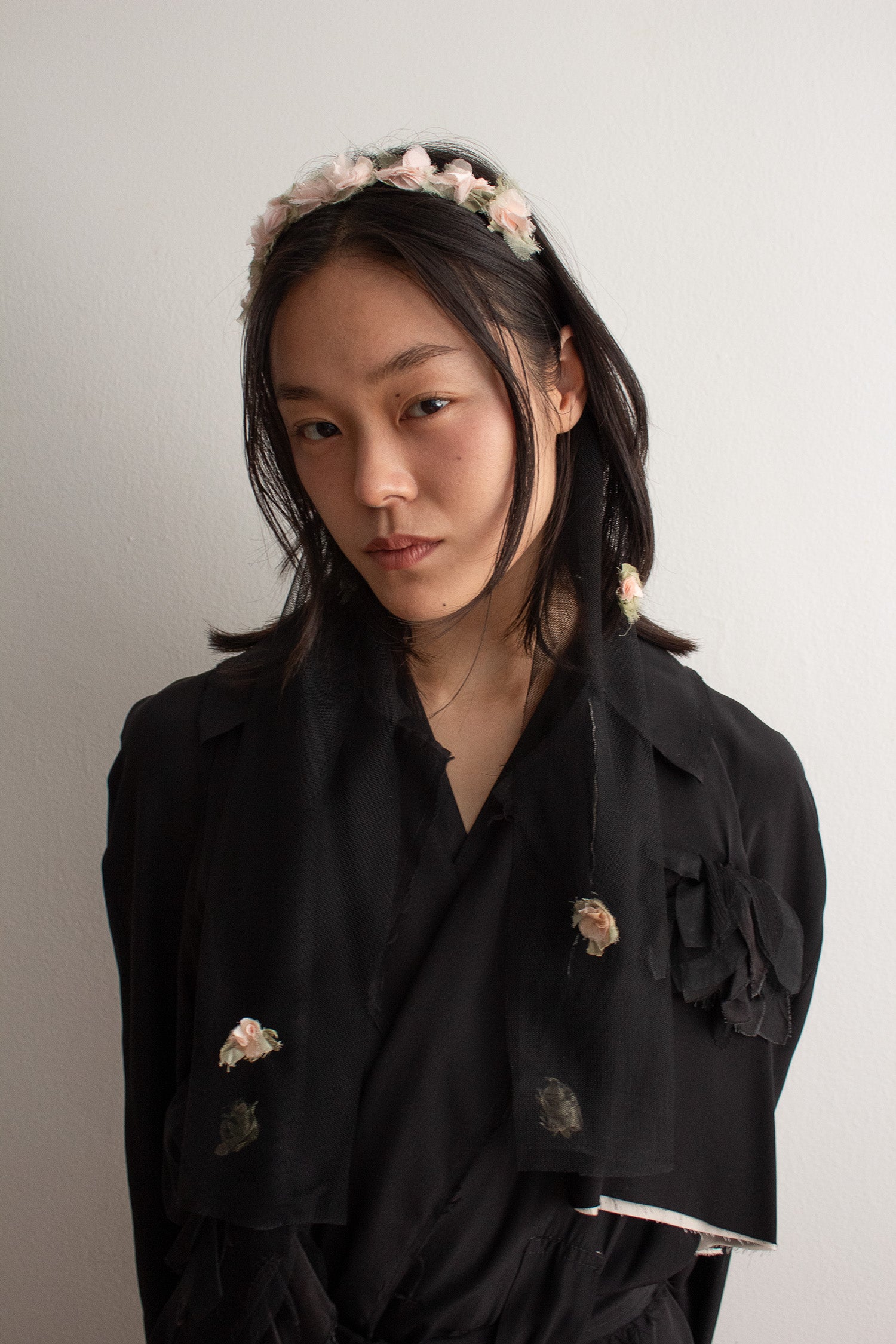 N° 91 crushed blooms headscarf- ame pink